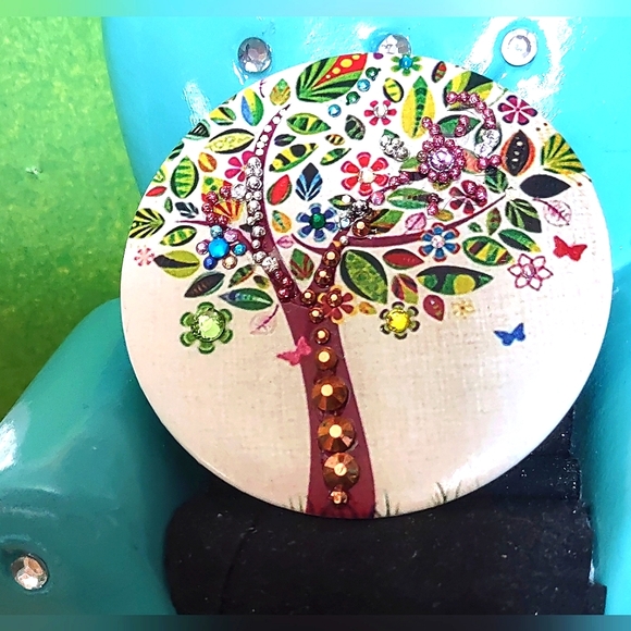 Tree of Life Jeweled Pocket Mirror - Picture 3 of 12